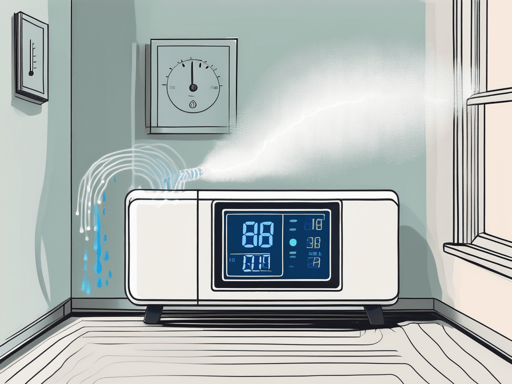 A thermostat controlling the humidity levels in a room