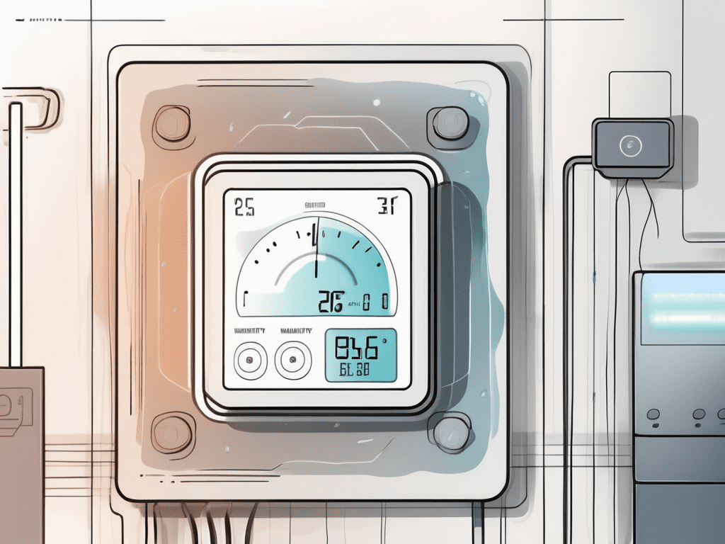 A humidity sensor in a room with visible air moisture