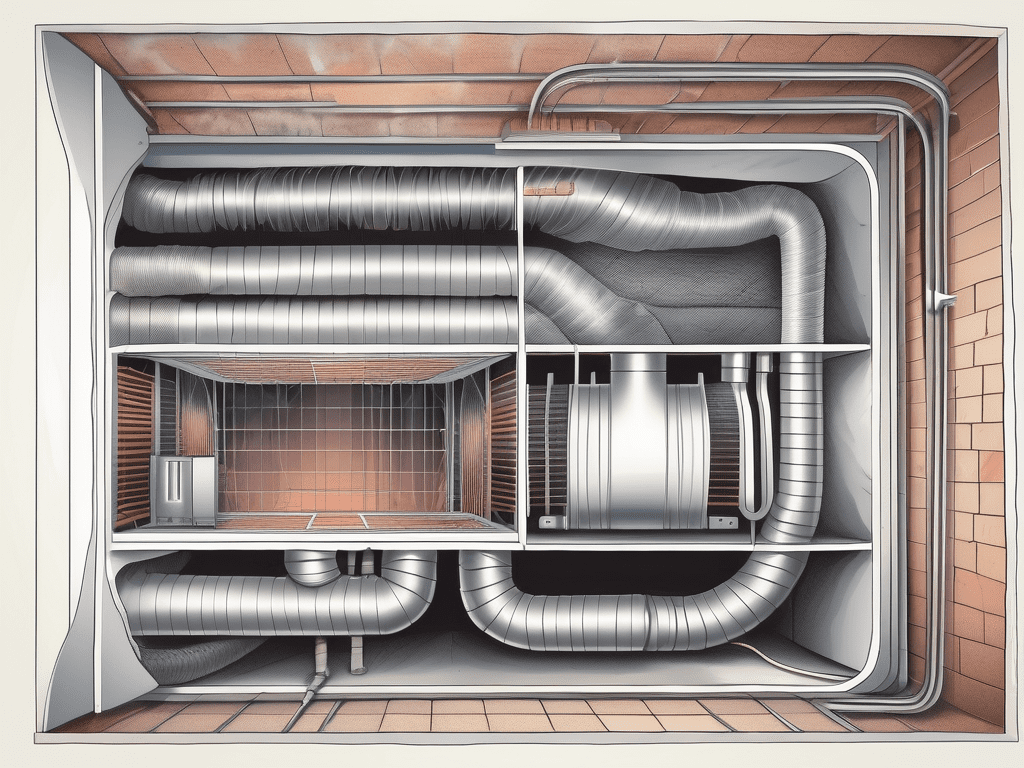 A detailed cross-section of a home air duct system